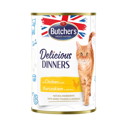 Butcher's Delicious Dinners Cat with chicken chunks in Jelly 400g