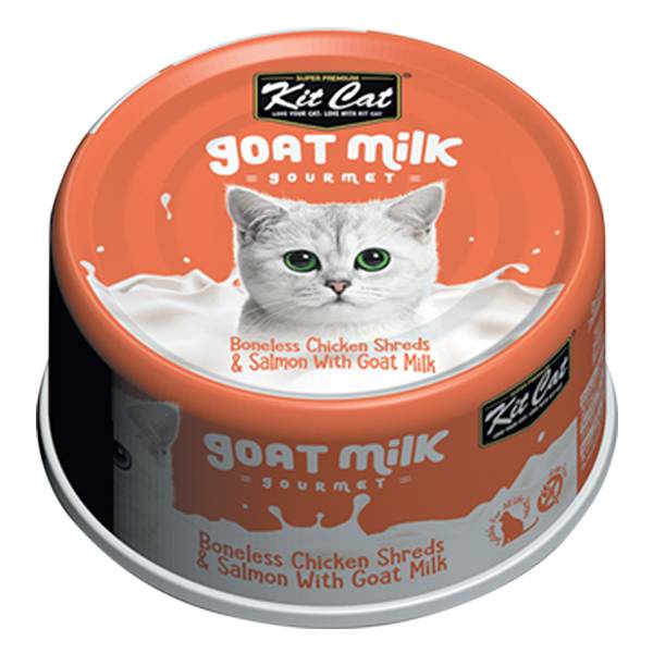 Kit Cat Chicken Shreds & Salmon with Goat Milk Wet Cat Food | 70g
