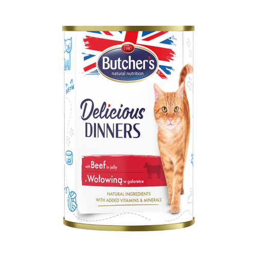 Butcher's Delicious Dinners Cat with beef chunks in Jelly 400g