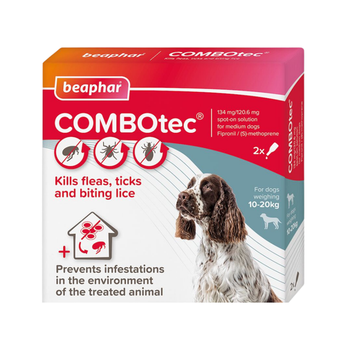 Beaphar COMBOtec Fleas & Ticks & Lice Miedcine for Medium Dogs (10-20kg) 2x134mg