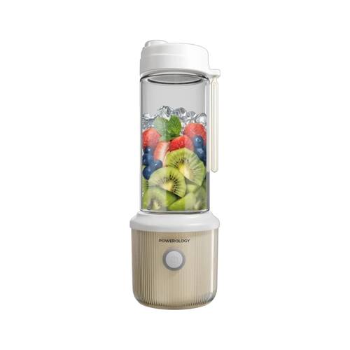 Powerology Press & Refresh Portable Blender 450ml 2500mAh 6 Blades 126W – White