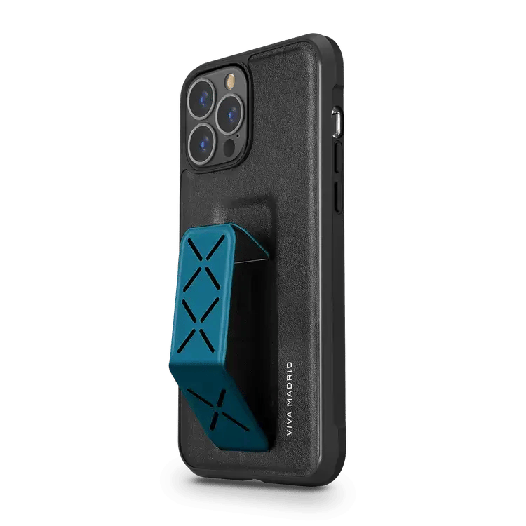 VIVA MADRID MORPHIX GRIPSTAND SYTHENTIC LEATHER FOR IPHONE 13 PRO- BLUE COVER CASE