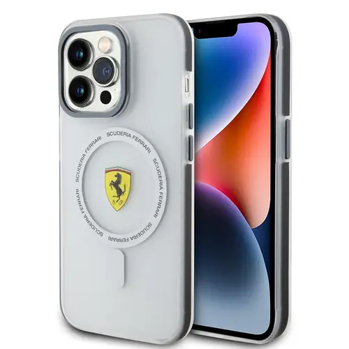IPHONE 15 PRO - PC/TPU BLACK MAFSAFE COMPATIBLE CONTRAST BUMPER SF RING - FERRARI