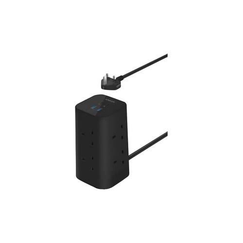 مشترك كهرباء Anker بقدرة 20 واط ومنفذ USB-C للشحن السريع (12 في 1) - لون أسود - A9185K11