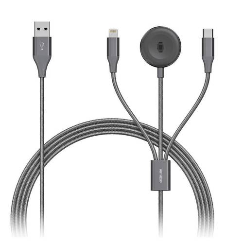 كابل شحن 3 في 1 1.2 متر 2.4 أمبير (شاحن Lightning/iWatch/Type-C)