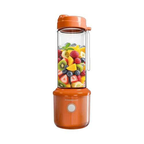 Powerology Press & Refresh Portable Blender 450ml 2500mAh 6 Blades 126W – Orange