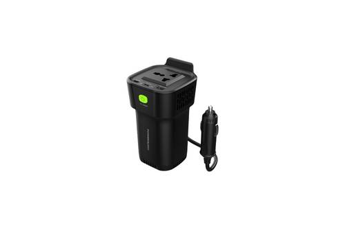 محول طاقة باورولوجي 150 واط تيار متردد عالمي USB A 2type-C DC سيارة 12 فولت 10 أمبير - أسود