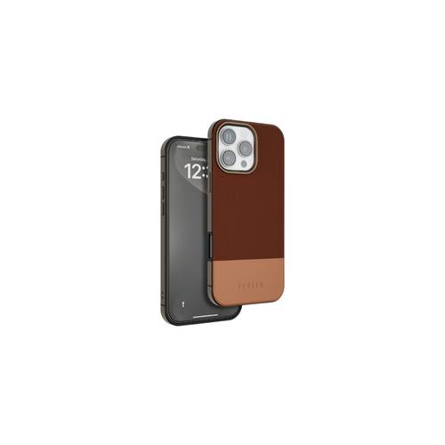 جراب Levelo Cuir الجلدي ثنائي اللون لهاتف iPhone 16 Pro Max – لون تيتانيوم ذهبي وردي