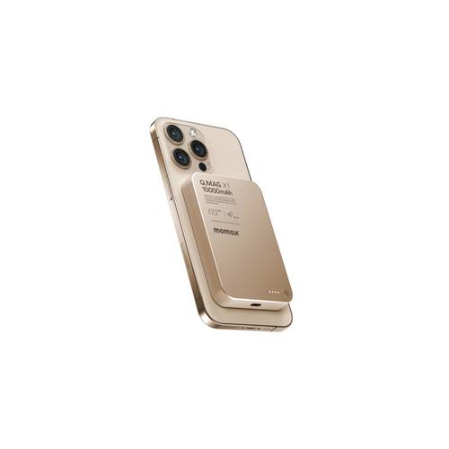 Momax Q.Mag X1 Magnetic Wireless Battery Pack 10000mah 13mm Ultra Slim-IP117AL2 - SandStone