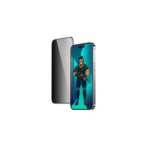 واقي شاشة زجاجي ثلاثي الأبعاد أخضر اللون مصنوع من مادة PET لحماية خصوصية هاتف iPhone 14 Pro Max - الخصوصية