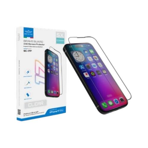 واقي شاشة Brave Platinum Strength لهاتف iPhone 17 Pro - شفاف SP-17M