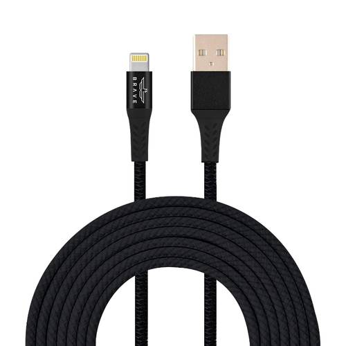 BRAVE BDC-480-LIGHTNING USB FAST CHARGER DATA CABLE -1M- BLACK