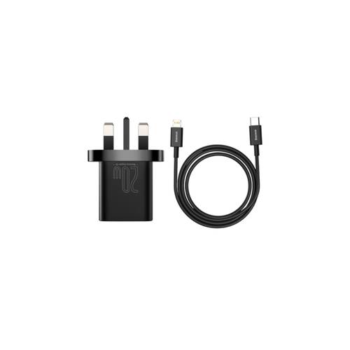 شاحن BASEUS Super Si السريع بقوة 20 واط من نوع TYPE-C Lightning - أسود