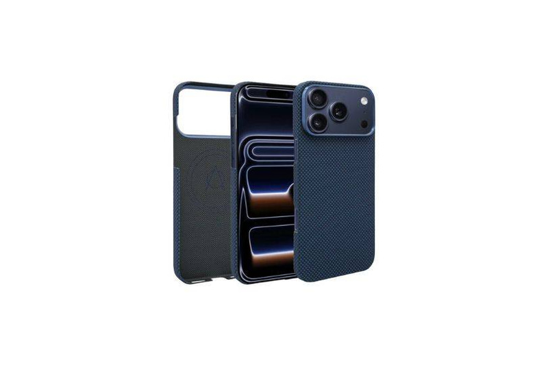 جراب A-Case من ألياف الأراميد، مصمم خصيصًا لهاتف iPhone 17 Pro Max - أزرق