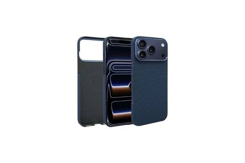 جراب A-Case من ألياف الأراميد، مصمم خصيصًا لهاتف iPhone 17 Pro Max - أزرق