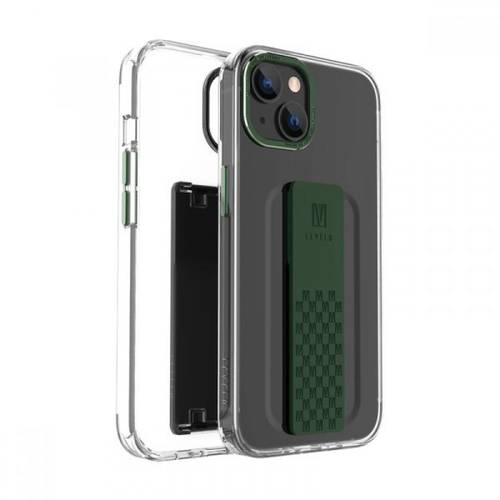 LEVELO GRAPHIA IPHONE 14 PRO WITH HANDS FREE GRIP SILICONE GREEN  CASE
