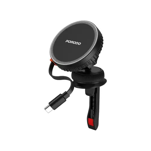 شاحن Porodo HS14 MagSafe القابل للسحب من النوع C - أسود