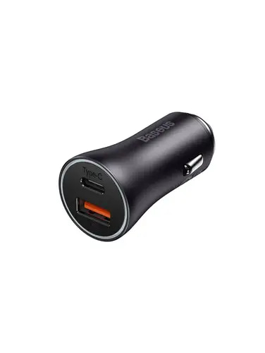 BASEUS GOLDEN CONTACTOR PRO DUAL FAST CAR CHARGER USB + USB TYPE C 40W QUICK CHARGE DARK GREY