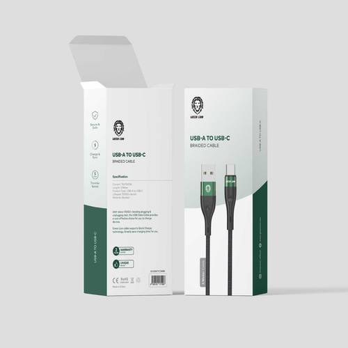 كابل USB-A إلى Type-C مجدول 3M - أسود