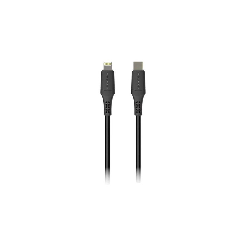 كابل باورولوجي من النوع C إلى لايتنينج PVC (1.2 متر - 4 أقدام) - أسود