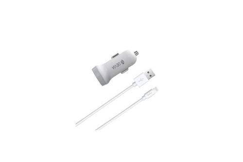 شاحن سيارة من سلسلة ديفيا الذكية مع كابل USB-A إلى Lightning - أبيض