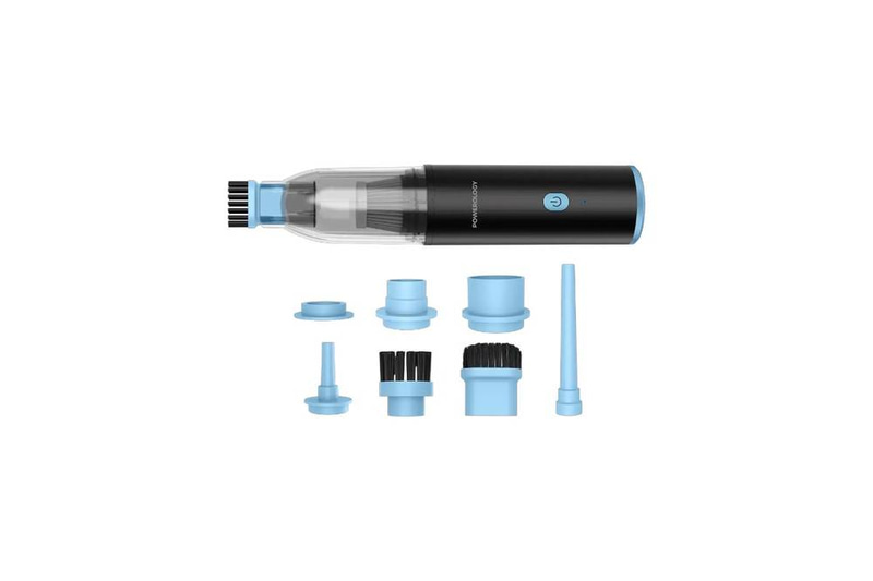 Powerology Turbovac 8-In-1 Handheld Vacuum & Air Duster - Black-Blue