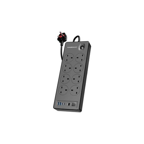 Powerology 8AC 2990W Power Strip PD 20W ,2M- Black