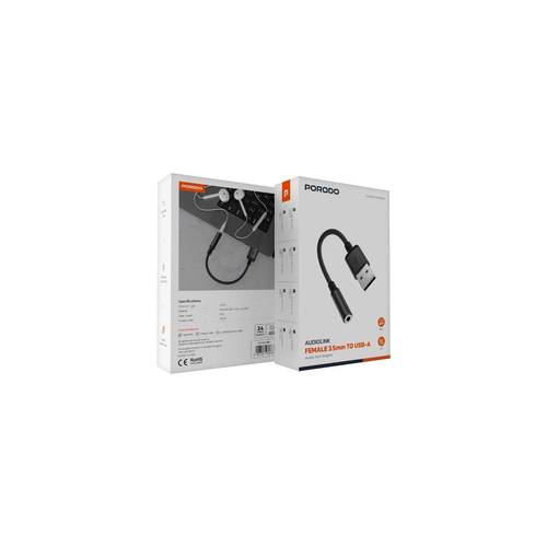 محول صوت Porodo Audiolink أنثى مقاس 3.5 مم إلى USB-A