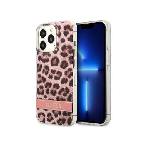 GUESS GUHCP13XHSLEOP APPLE IPHONE 13 PRO MAX PINK HARDCASE LEOPARD