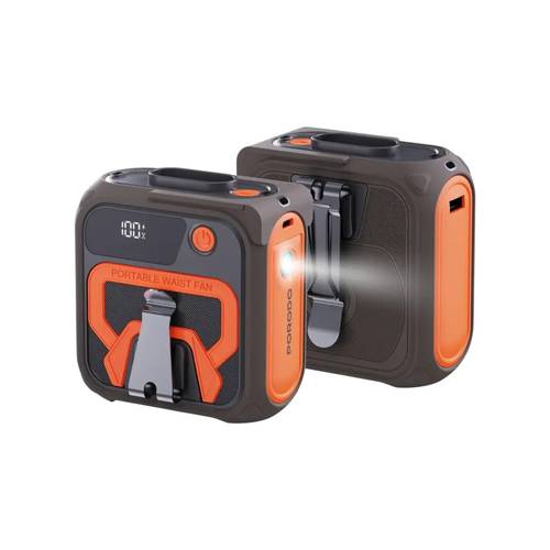Porodo Lifestyle Multifunction Cooling Waist Fan - Brown-Orange