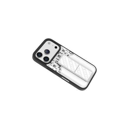 Levelo Morphix Gripstand Case With Cardholder For iPhone 17 Pro Max - Silversto