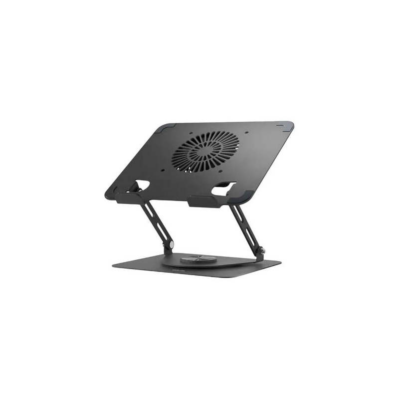 Green Lion Adjustable Laptop Stand with Cooling Fan - Black