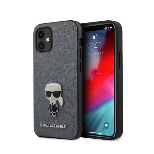 KARL LAGERFELD PU SAFFIANO WITH METAL PIN FOR IPHONE 12(5.4'')  MINI