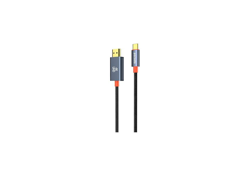 Porodo Woven Cable Type-C to HDMI - Black