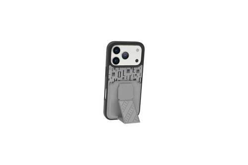 جراب Levelo Morphix Gripstand مع حامل بطاقات لهاتف iPhone 17 Pro Max - رمادي سحابي