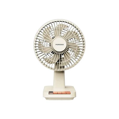Porodo Chillo Desk Portable Desk Fan With Oscillating Function & Indicator Lights - Beige