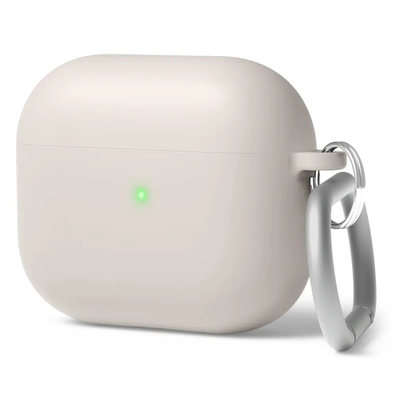 Liquid Hybrid Case With Keychain For Air Pods 3- white
