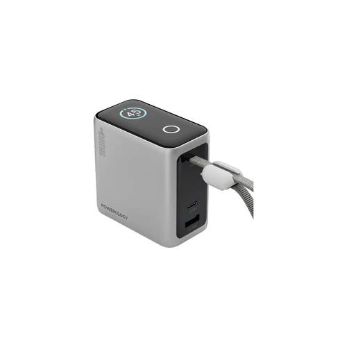 Powerology 15000mAh Mini Power Bank With TFT Color Display-Gray