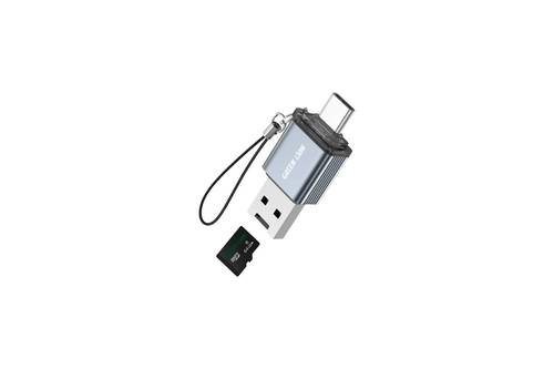 Green Lion 2 in 1 Card Reader with Micro SD Cards Support - Gray