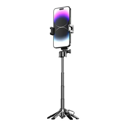 Porodo Foldable Selfie Stick with Extendable Tripod - Black