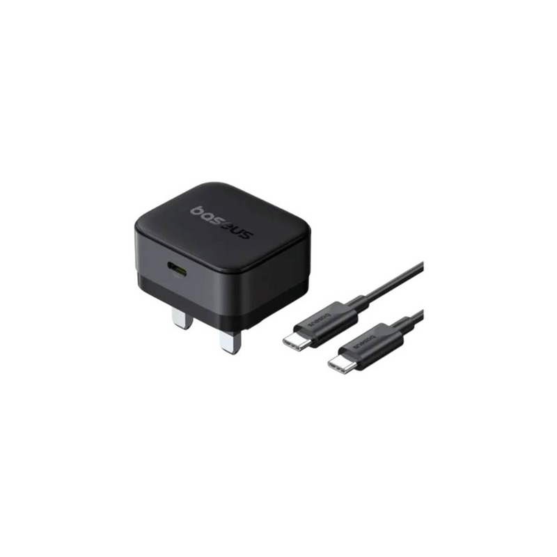 Baseus Palm Fast Charger 1C-20W Wall Charger with C To C- Cable -Black