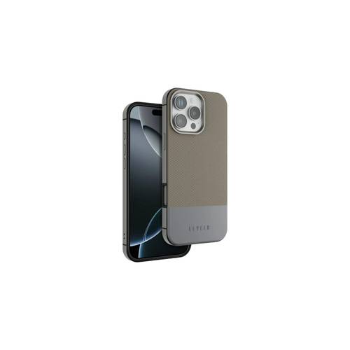 جراب Levelo Cuir الجلدي ثنائي اللون لهاتف iPhone 16 Pro Max - رمادي
