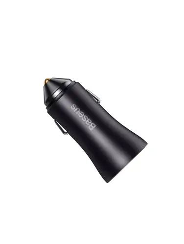 BASEUS GOLDEN CONTACTOR PRO DUAL FAST CAR CHARGER USB + USB TYPE C 40W QUICK CHARGE DARK GREY