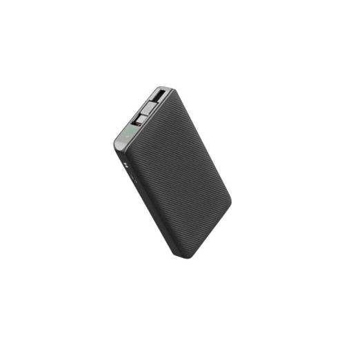 Powerology 10000mAh Retractable Cable Power Bank - Black