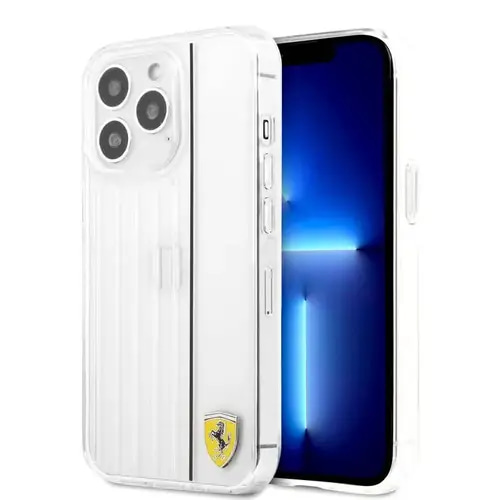 Ferrari PC/TPU Hard Case with 3D Lines Contrasted Compatible for iPhone 13 Pro (6.1