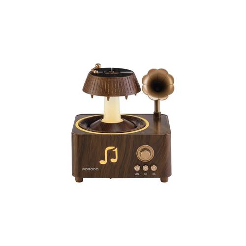 Porodo Lifestyle Concord Vintage Aroma Diffuser & Speaker with Colorful Lighting - Brown