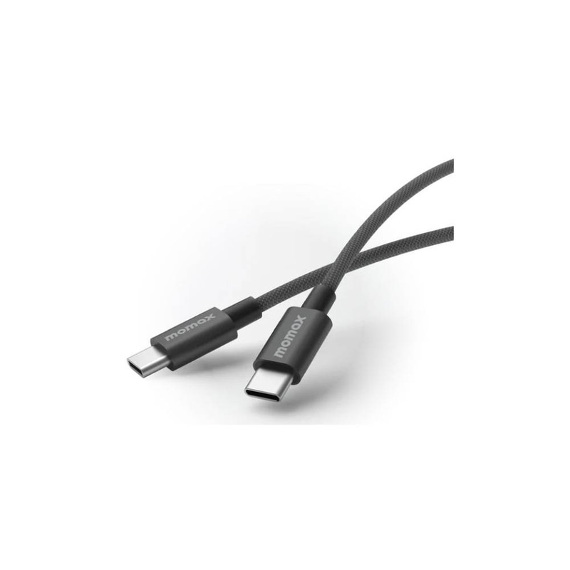 كابل MomaxElite USB-C إلى USB-C مضفر، 60 واط، 1.5 متر - أسود DC30D