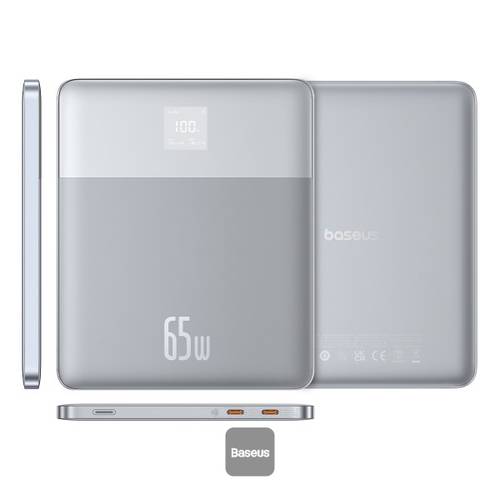 Baseus Blade2 12000mAh Power Bank | 65W Fast Charging Ultra Thin Digital Display Intelligent Edition Battery Pack For Laptop/MacBook Pro, iPad, iPhone, and All Smart Phones