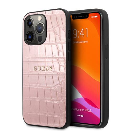 GUESS CROCO STRAP COLLECTION FOR IPHONE 13 PRO (6.1')  PINK