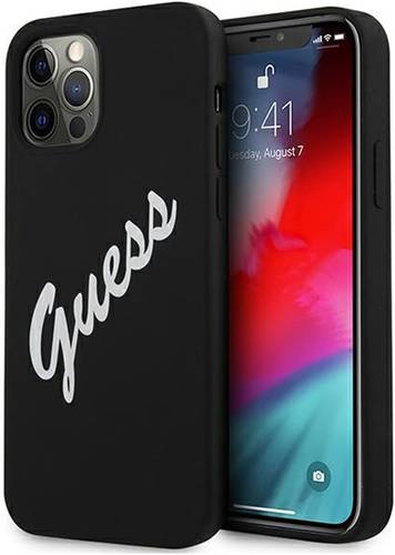 GUESS HARDCASE SILICONE CASE FOR IPHONE 12/12 PRO- BLACK